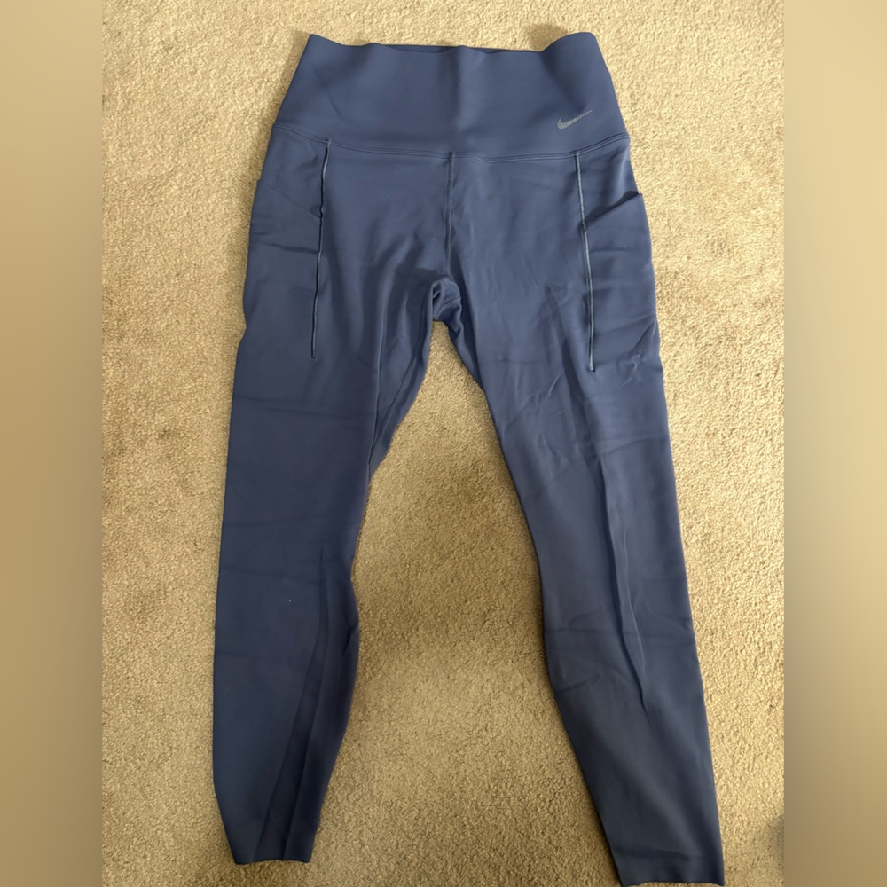Nike Universa Women's L High Rise Waist 7/8 Leggings Blue | NWOT